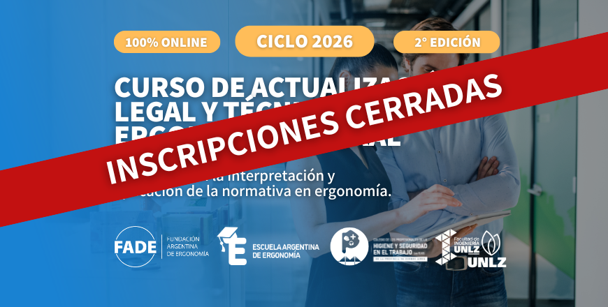 Curso de actualización legal y técnica en ergonomía laboral